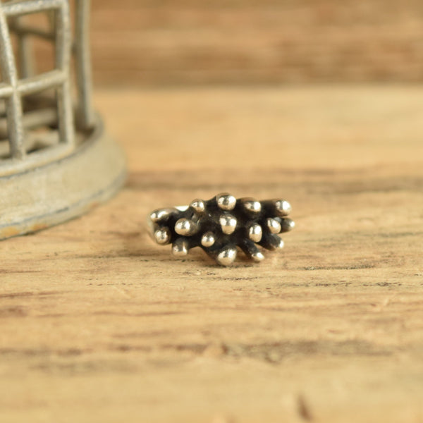 Modernist Organic Sterling Silver Brutalist Ring